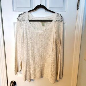 116. Caribbean Joe Woman's 2X 100% Cotton Knit See-through Sweater